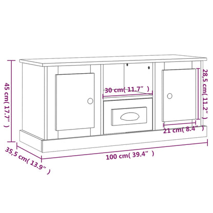 vidaXL TV-Schrank Hochglanz-Weiß 100x35,5x45 cm Holzwerkstoff