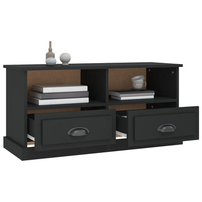 vidaXL Meuble TV Noir 93x35,5x45 cm Bois d'ingénierie