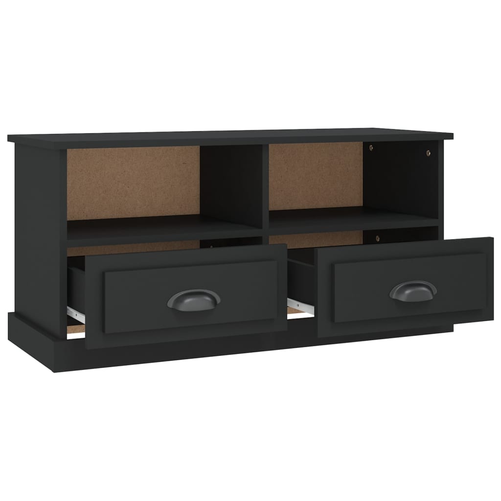 vidaXL Meuble TV Noir 93x35,5x45 cm Bois d'ingénierie