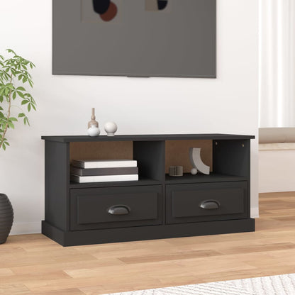 vidaXL Meuble TV Noir 93x35,5x45 cm Bois d'ingénierie