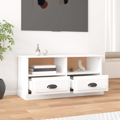 vidaXL TV-Schrank Hochglanz-Weiß 93x35,5x45 cm Holzwerkstoff