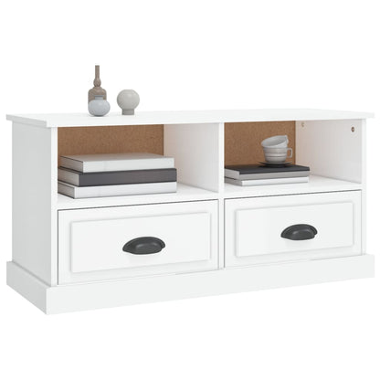 vidaXL TV-Schrank Hochglanz-Weiß 93x35,5x45 cm Holzwerkstoff