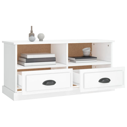 vidaXL TV-Schrank Hochglanz-Weiß 93x35,5x45 cm Holzwerkstoff