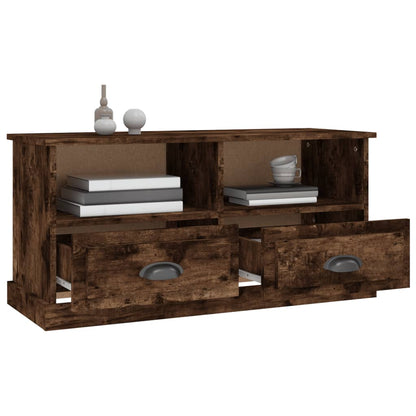 vidaXL Meuble TV chêne fumé 93x35,5x45 cm bois d'ingénierie