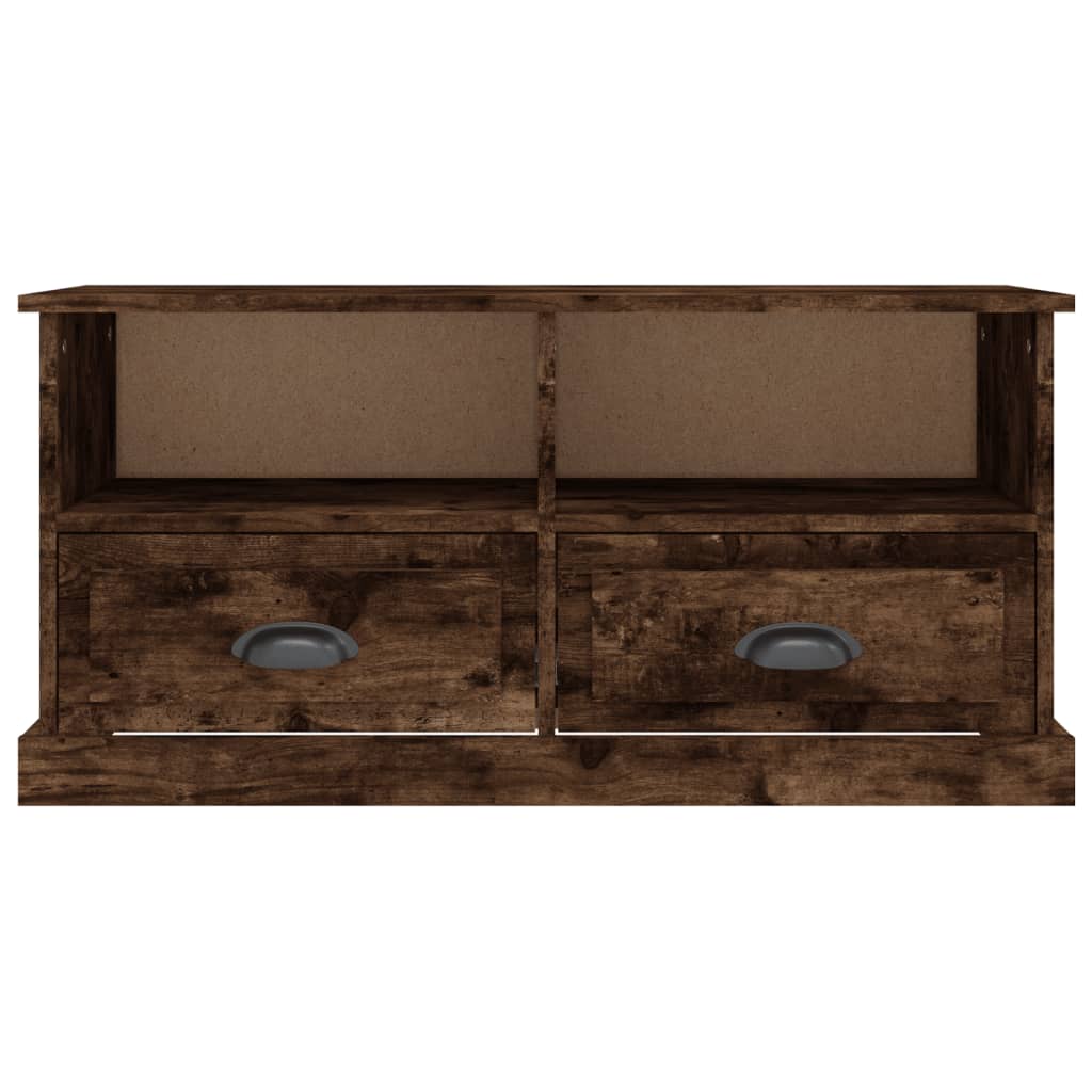 vidaXL Meuble TV chêne fumé 93x35,5x45 cm bois d'ingénierie
