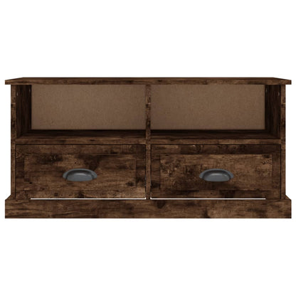 vidaXL Meuble TV chêne fumé 93x35,5x45 cm bois d'ingénierie