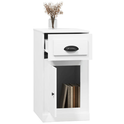 vidaXL Armoire d'appoint avec tiroir Blanc 40x50x75 cm Bois d'ingénierie