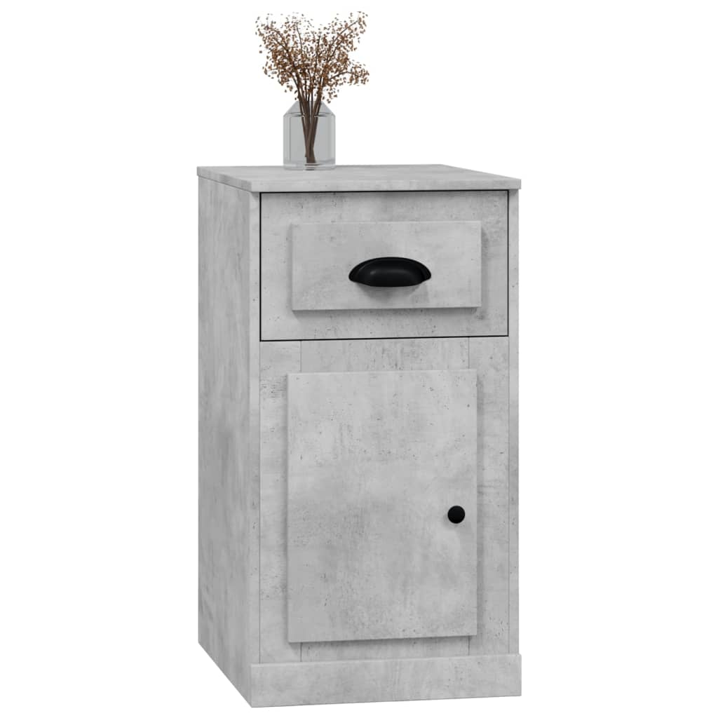 vidaXL Meuble d'appoint avec tiroir Gris béton 40x50x75 cm