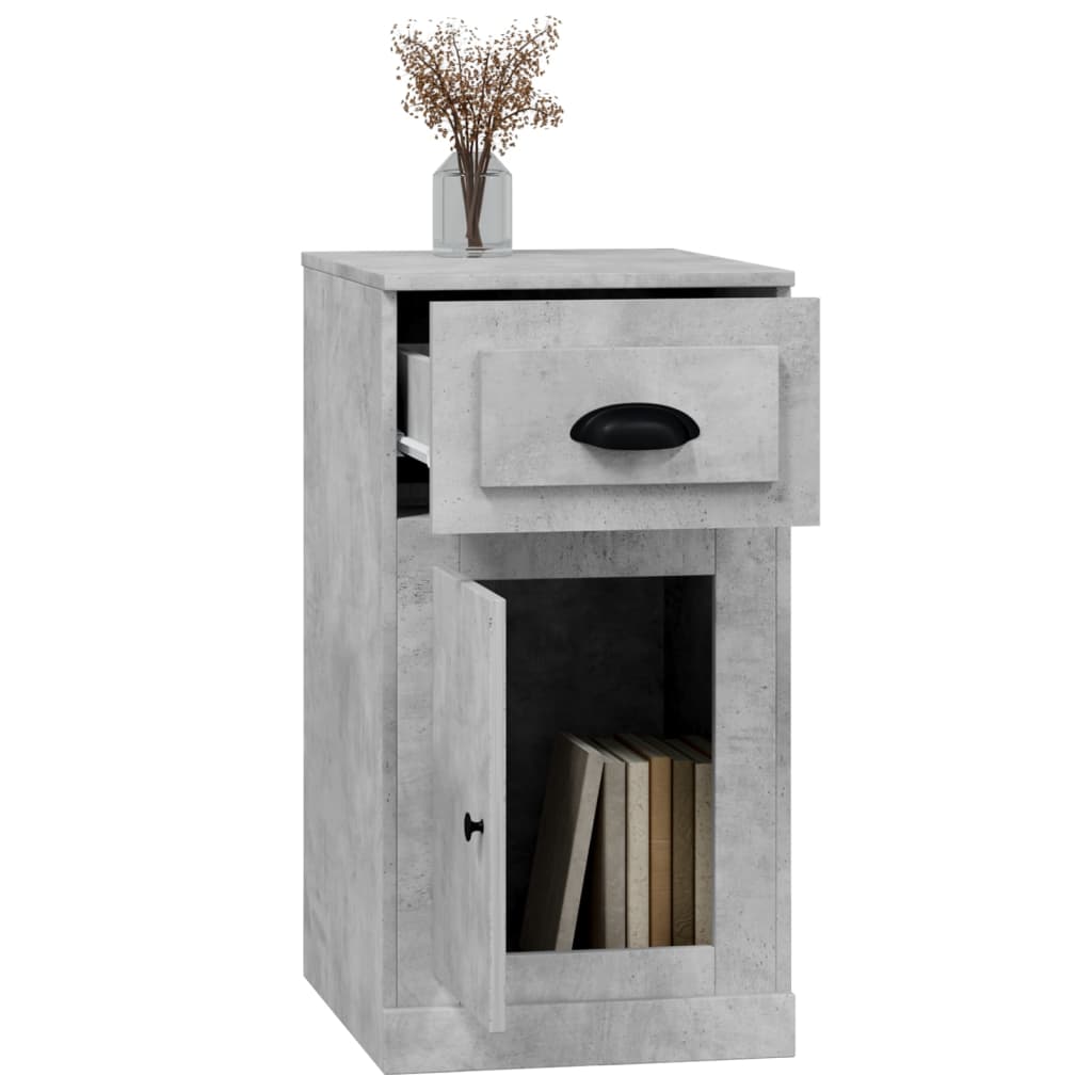 vidaXL Meuble d'appoint avec tiroir Gris béton 40x50x75 cm