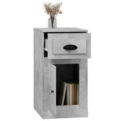 vidaXL Meuble d'appoint avec tiroir Gris béton 40x50x75 cm