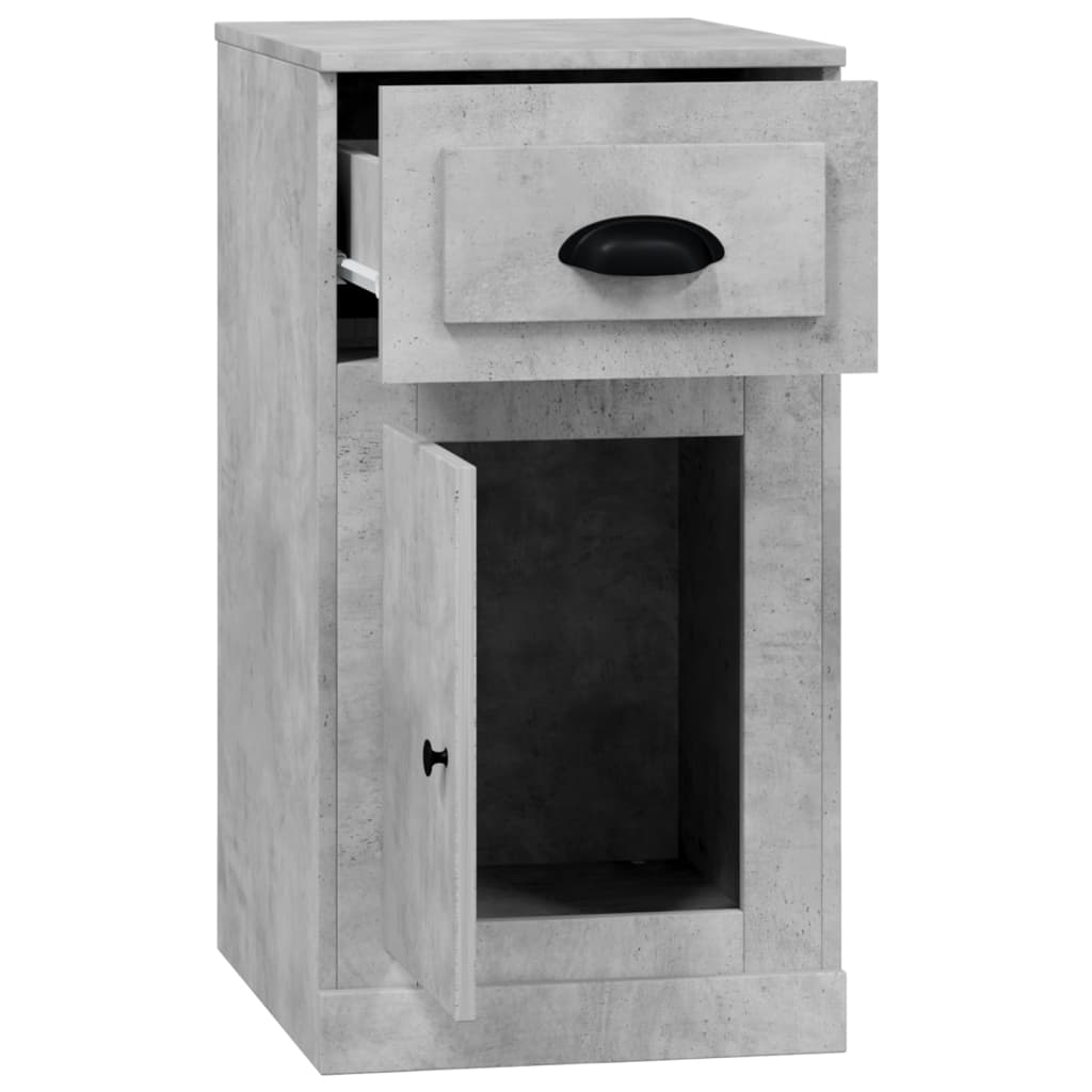 vidaXL Meuble d'appoint avec tiroir Gris béton 40x50x75 cm