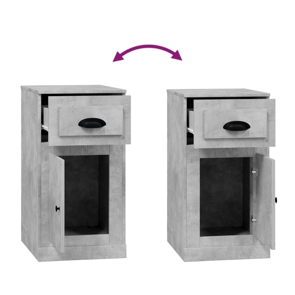 vidaXL Meuble d'appoint avec tiroir Gris béton 40x50x75 cm