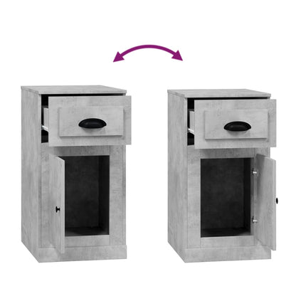 vidaXL Meuble d'appoint avec tiroir Gris béton 40x50x75 cm