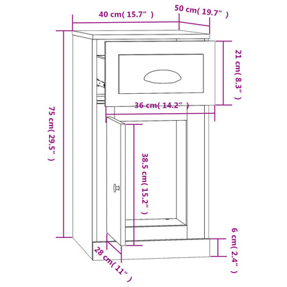 vidaXL Meuble d'appoint avec tiroir Gris béton 40x50x75 cm