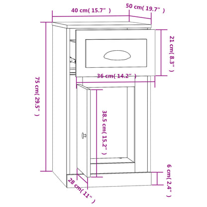 vidaXL Armoire de rangement avec tiroir Gris Sonoma 40x50x75 cm