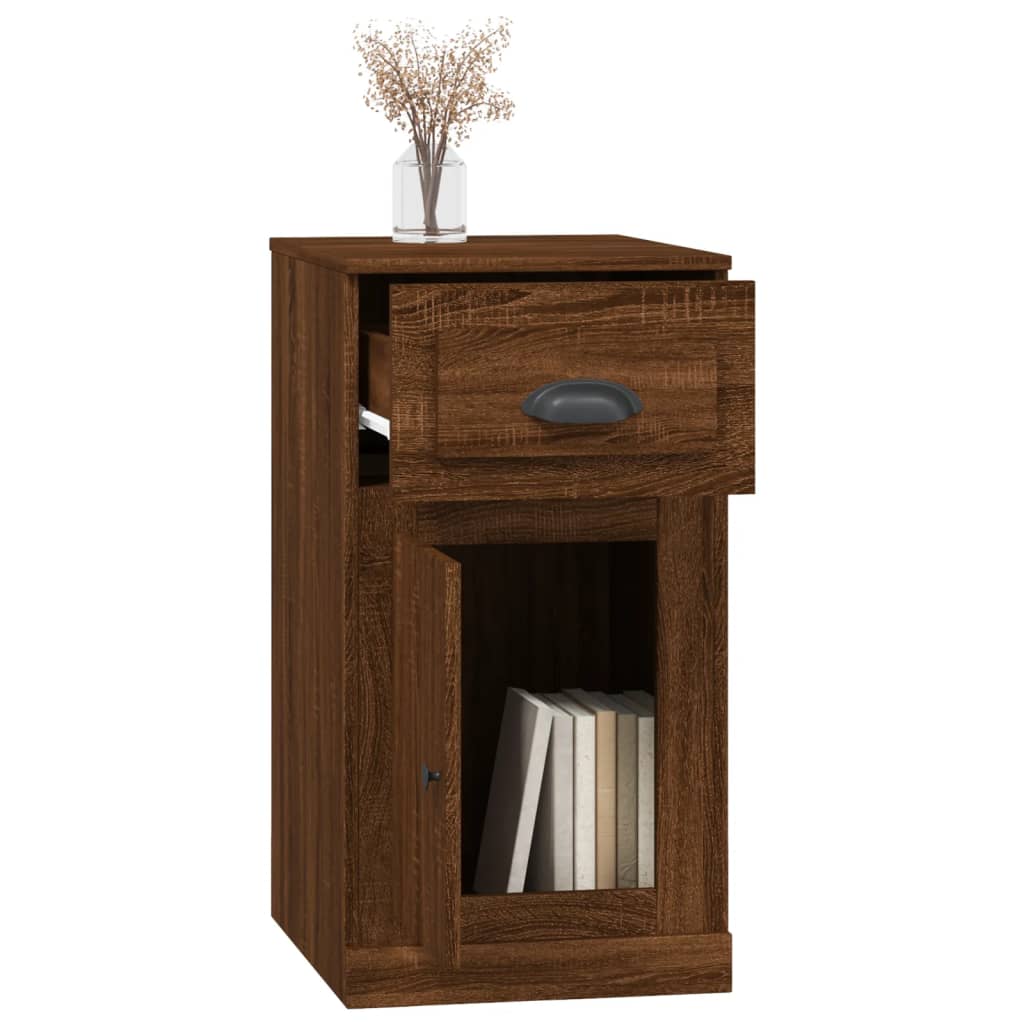 vidaXL Meuble d'appoint avec tiroir Marron aspect chêne 40x50x75 cm
