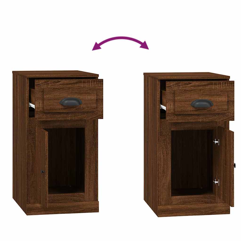 vidaXL Meuble d'appoint avec tiroir Marron aspect chêne 40x50x75 cm
