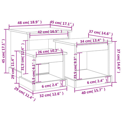 vidaXL Couchtische 3 Stk. Räuchereiche Holzwerkstoff