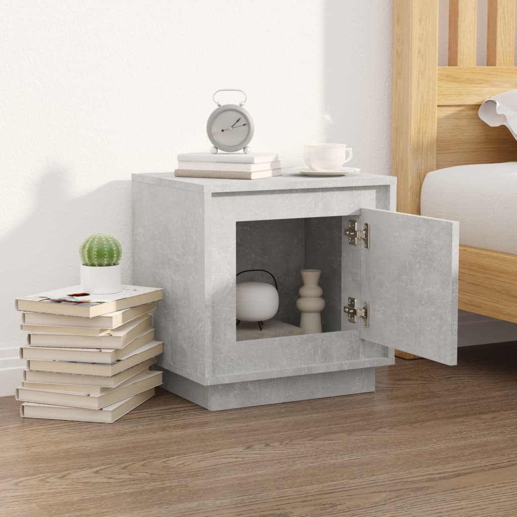vidaXL Table de chevet gris béton 44x35x45 cm Aggloméré