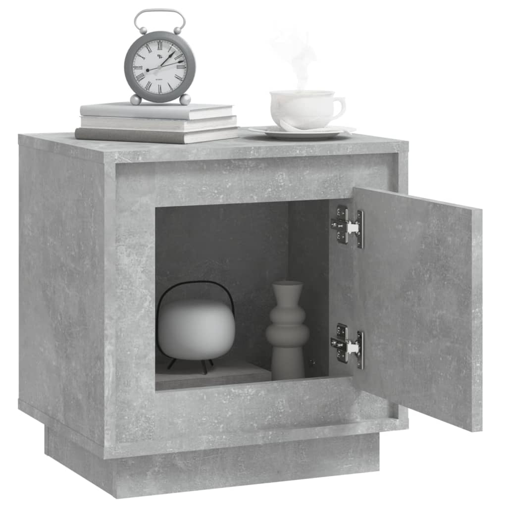 vidaXL Table de chevet gris béton 44x35x45 cm Aggloméré