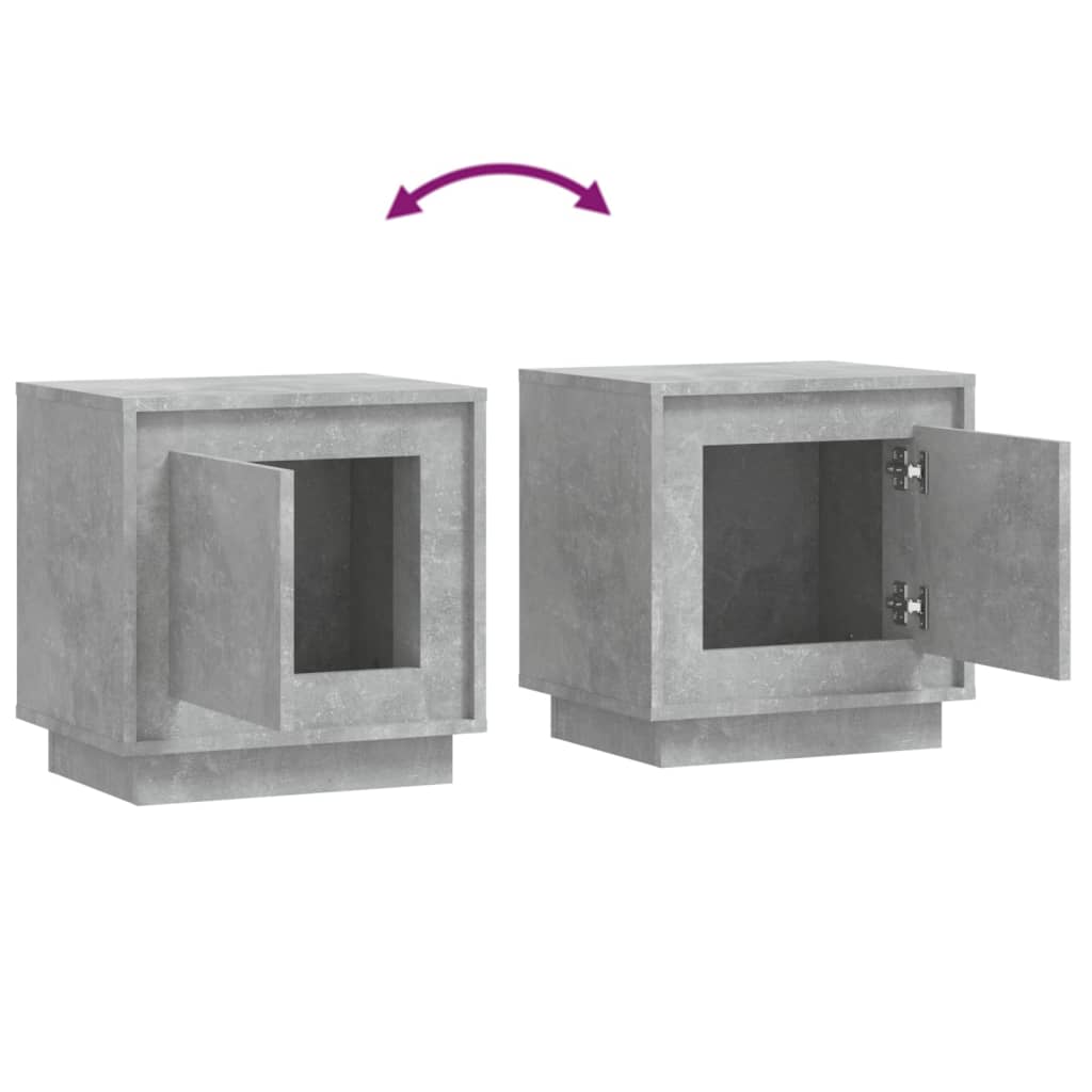 vidaXL Table de chevet gris béton 44x35x45 cm Aggloméré