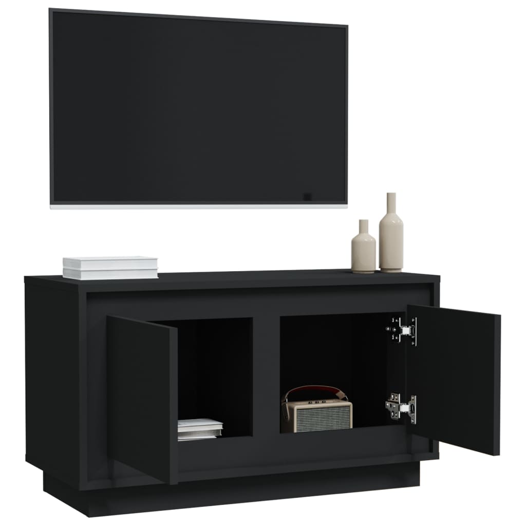 vidaXL Meuble TV Noir 80x35x45 cm Bois d'ingénierie