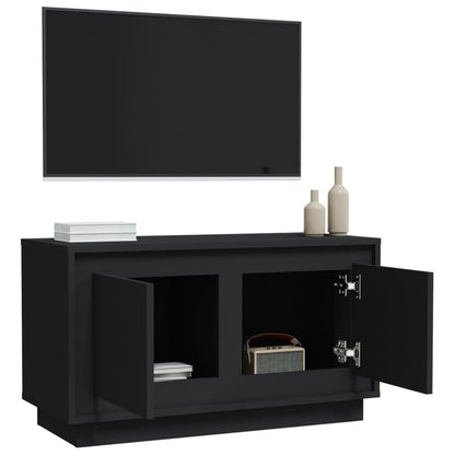 vidaXL Meuble TV Noir 80x35x45 cm Bois d'ingénierie