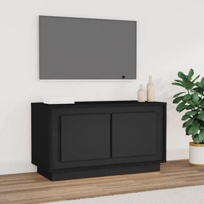 vidaXL Meuble TV Noir 80x35x45 cm Bois d'ingénierie