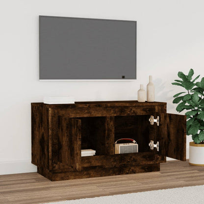 vidaXL Meuble TV chêne fumé 80x35x45 cm bois d'ingénierie
