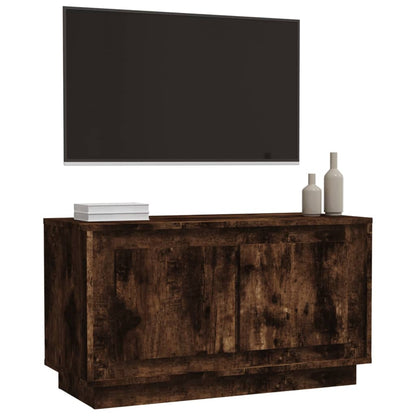 vidaXL Meuble TV chêne fumé 80x35x45 cm bois d'ingénierie