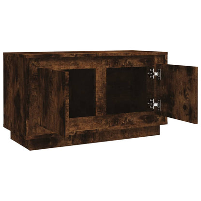 vidaXL Meuble TV chêne fumé 80x35x45 cm bois d'ingénierie