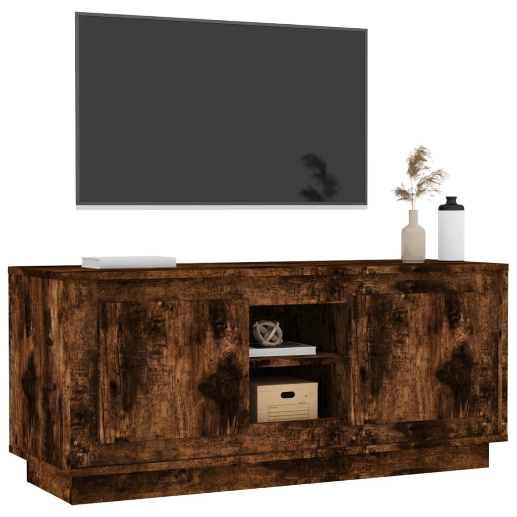 Meuble TV vidaXL chêne fumé 102x35x45 cm en bois d'ingénierie