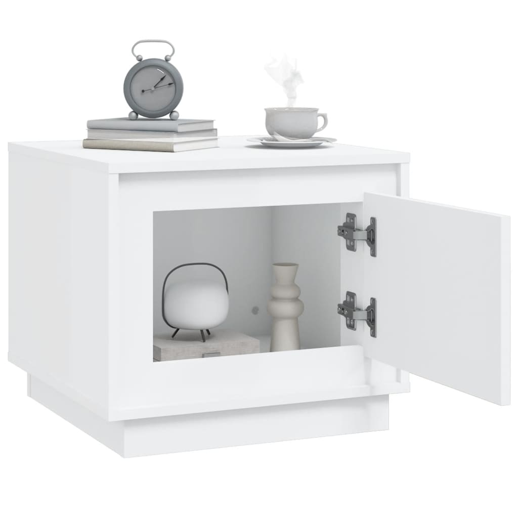 vidaXL Table basse Blanc 51x50x44 cm Bois d'ingénierie