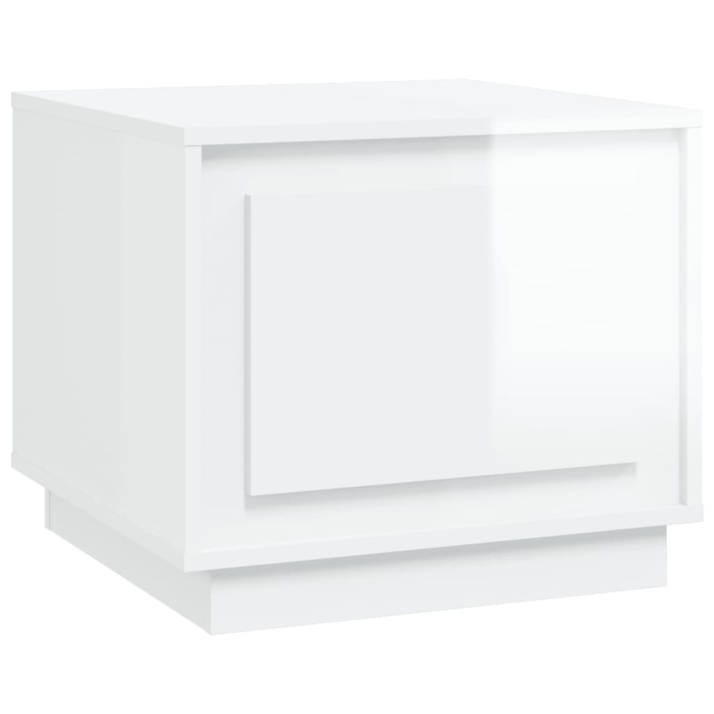 vidaXL Table basse blanc brillant 51x50x44 cm Aggloméré