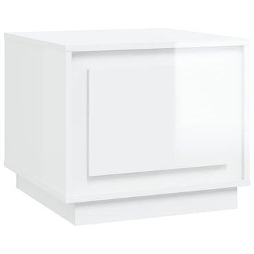 vidaXL Table basse blanc brillant 51x50x44 cm Aggloméré