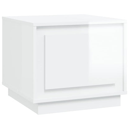 vidaXL Table basse blanc brillant 51x50x44 cm Aggloméré