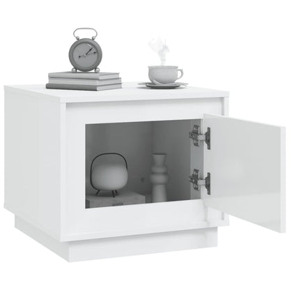 vidaXL Table basse blanc brillant 51x50x44 cm Aggloméré