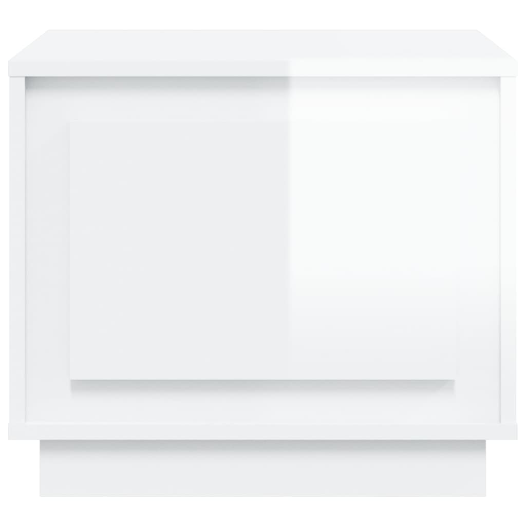 vidaXL Table basse blanc brillant 51x50x44 cm Aggloméré