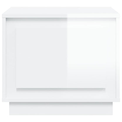 vidaXL Table basse blanc brillant 51x50x44 cm Aggloméré