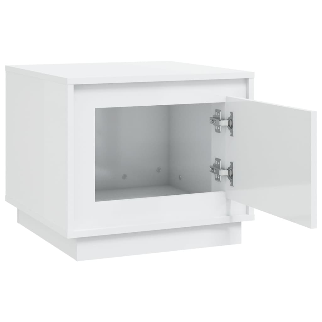 vidaXL Table basse blanc brillant 51x50x44 cm Aggloméré