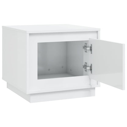 vidaXL Table basse blanc brillant 51x50x44 cm Aggloméré
