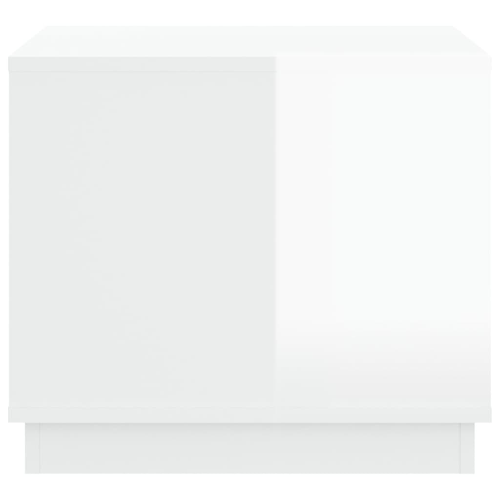 vidaXL Table basse blanc brillant 51x50x44 cm Aggloméré