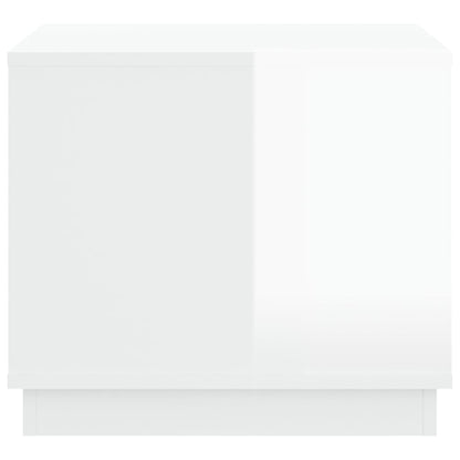 vidaXL Table basse blanc brillant 51x50x44 cm Aggloméré