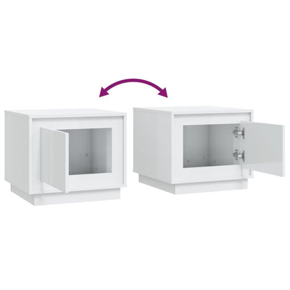 vidaXL Table basse blanc brillant 51x50x44 cm Aggloméré