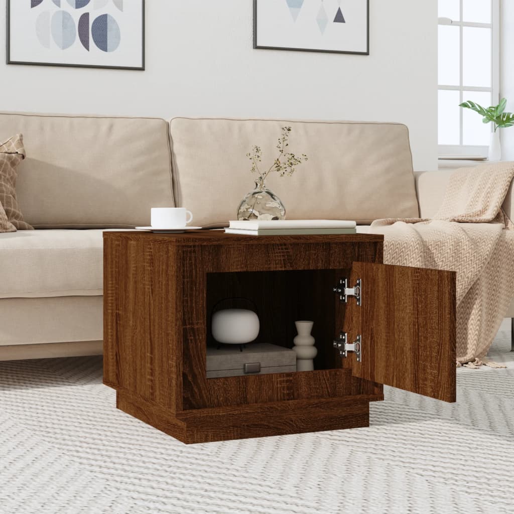 vidaXL Table basse aspect chêne marron 51x50x44 cm Bois d'ingénierie