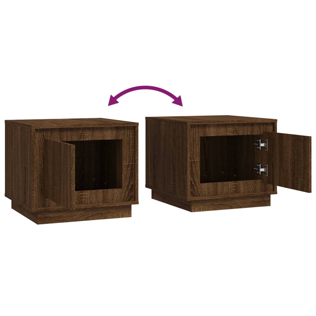 vidaXL Table basse aspect chêne marron 51x50x44 cm Bois d'ingénierie