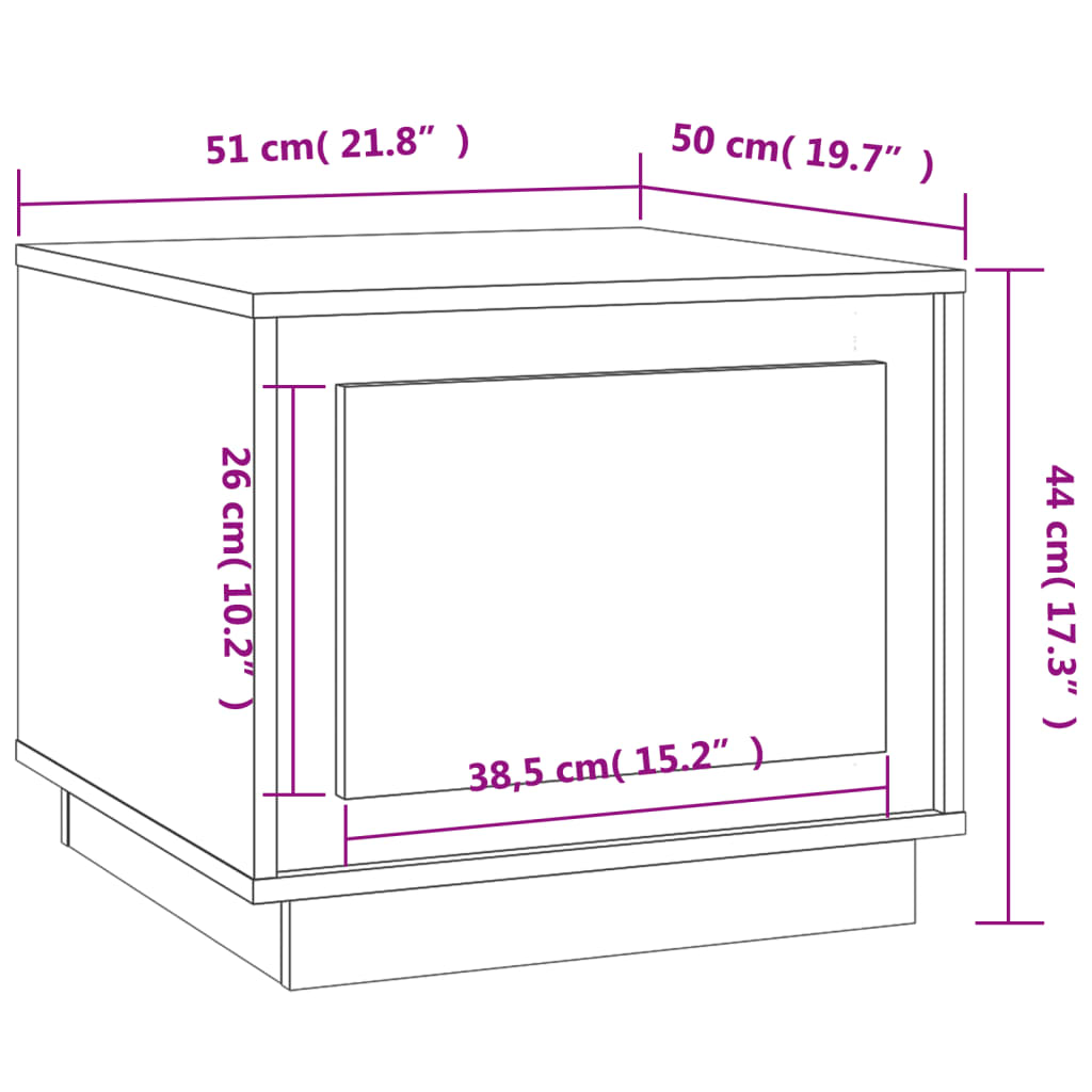 vidaXL Table basse aspect chêne marron 51x50x44 cm Bois d'ingénierie