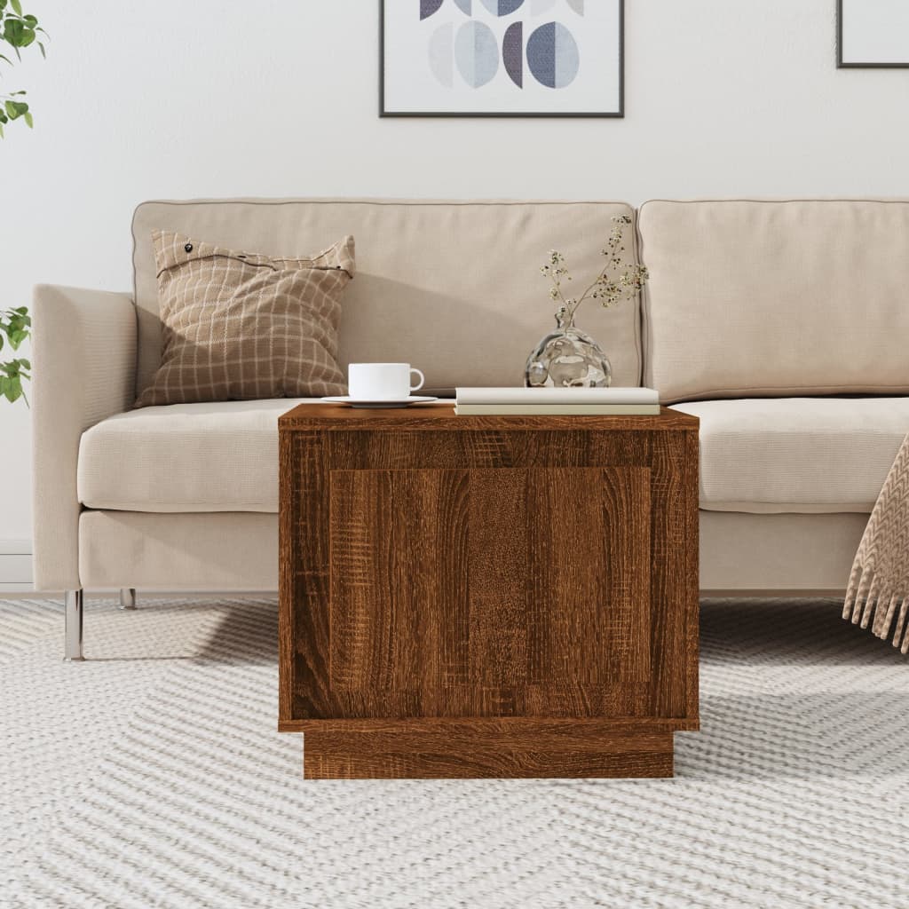 vidaXL Table basse aspect chêne marron 51x50x44 cm Bois d'ingénierie