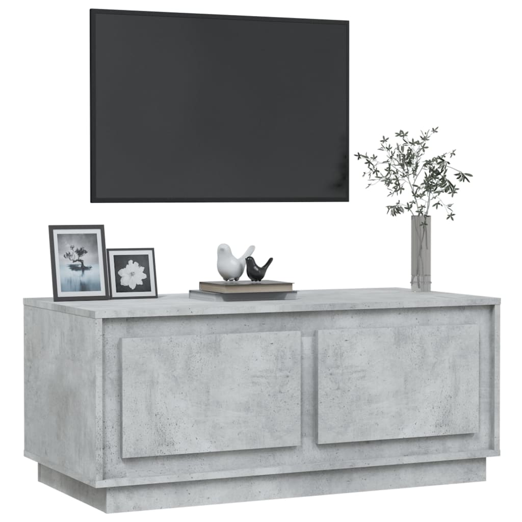 vidaXL Table basse gris béton 102x50x44 cm en bois d'ingénierie