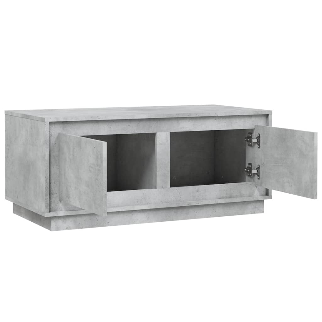 vidaXL Table basse gris béton 102x50x44 cm en bois d'ingénierie